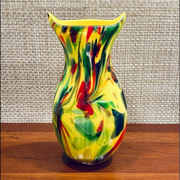 Murano Other - VTG 1960-70s Swirl Cased Glass Art Glass Vase